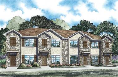 2-Bedroom, 1053 Sq Ft Multi-Unit House Plan - 153-1100 - Front Exterior