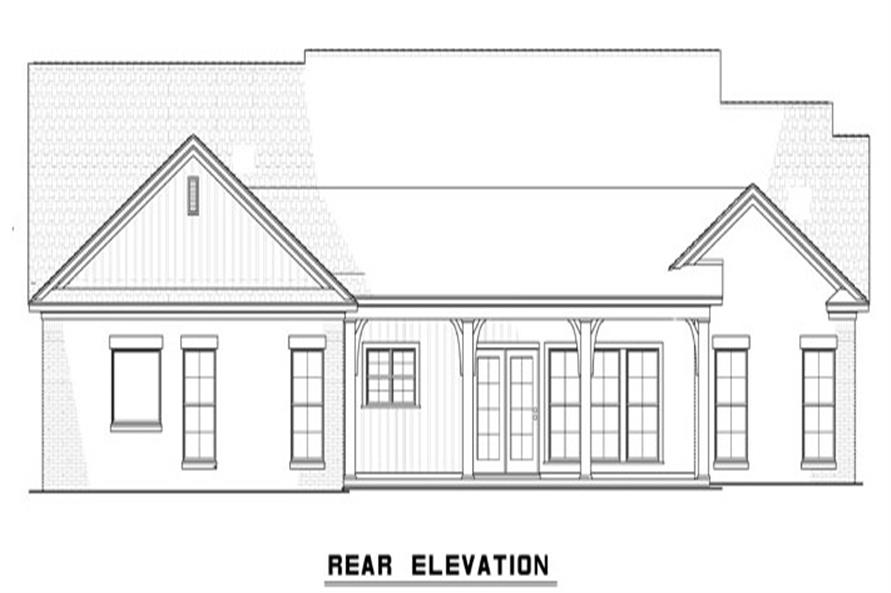 Home Plan Rear Elevation of this 3-Bedroom,1960 Sq Ft Plan -153-1115