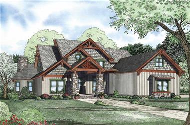 5–6-Bedroom, 5051 Sq Ft Rustic House - Plan #153-1128 - Front Exterior
