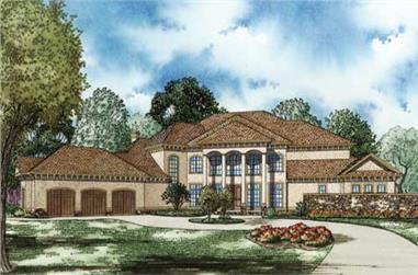 4-Bedroom, 8484 Sq Ft Luxury House Plan - 153-1143 - Front Exterior
