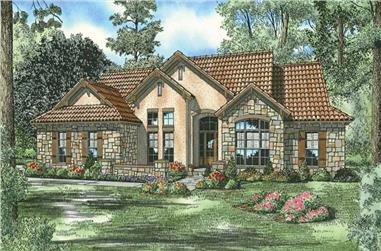 4-Bedroom, 2075 Sq Ft Country Tuscan House Plan - 153-1149 - Front Exterior