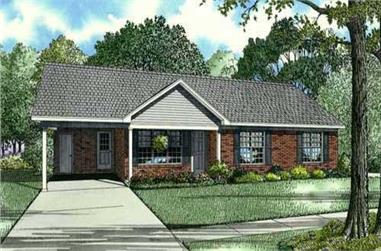 3-Bedroom, 1166 Sq Ft Country House Plan - 153-1154 - Front Exterior
