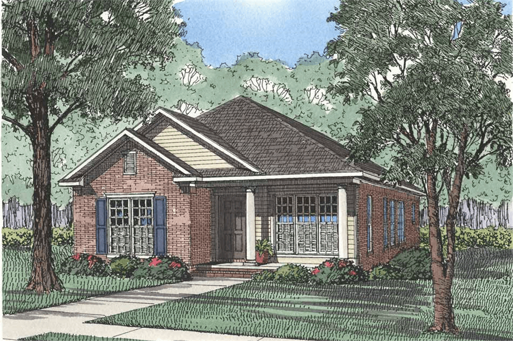 Front elevation of Country home (ThePlanCollection: House Plan #153-1170)