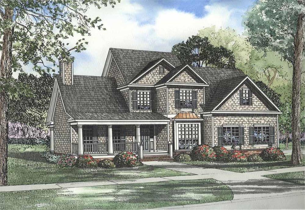 Front elevation of Luxury home (ThePlanCollection: House Plan #153-1185)