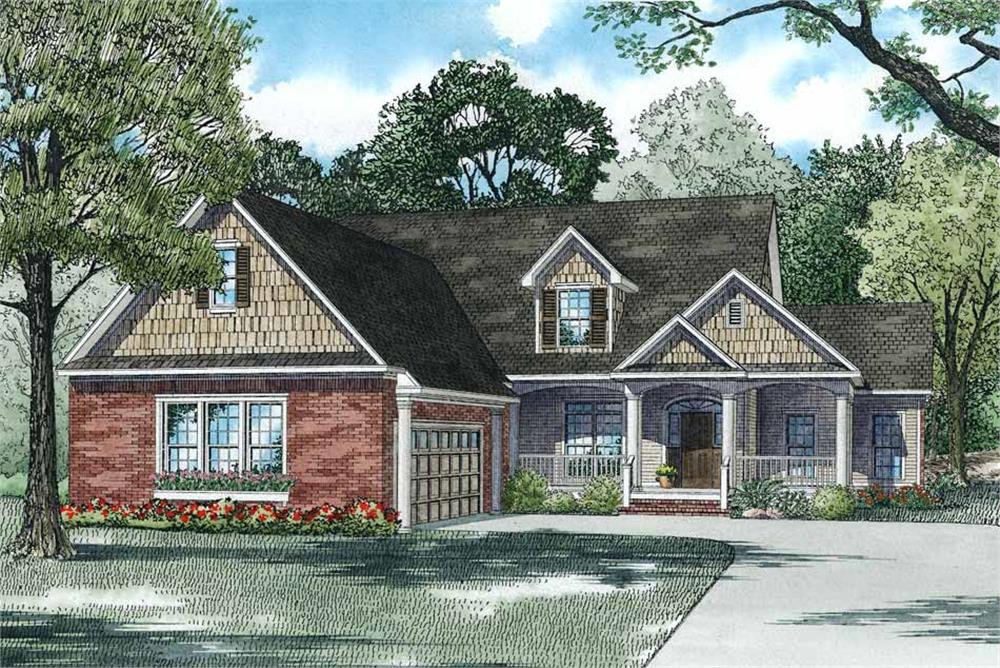 Front elevation of Country home (ThePlanCollection: House Plan #153-1186)