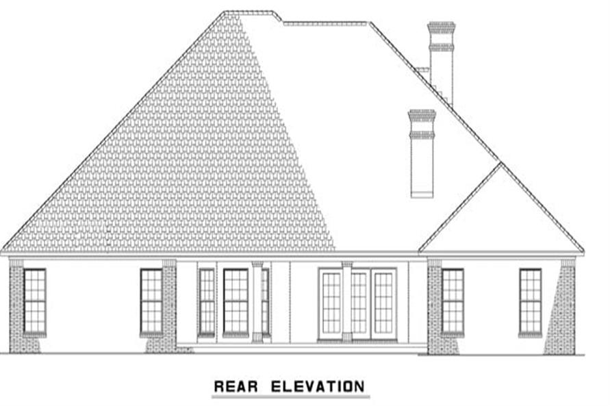 Home Plan Rear Elevation of this 4-Bedroom,2525 Sq Ft Plan -153-1210