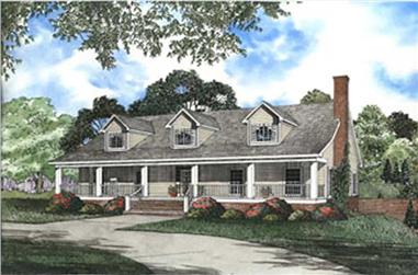 4-Bedroom, 4791 Sq Ft Country Home Plan - 153-1214 - Main Exterior