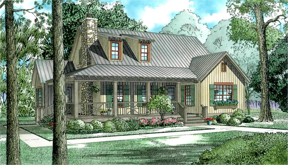 Front elevation of Country home (ThePlanCollection: House Plan #153-1226)