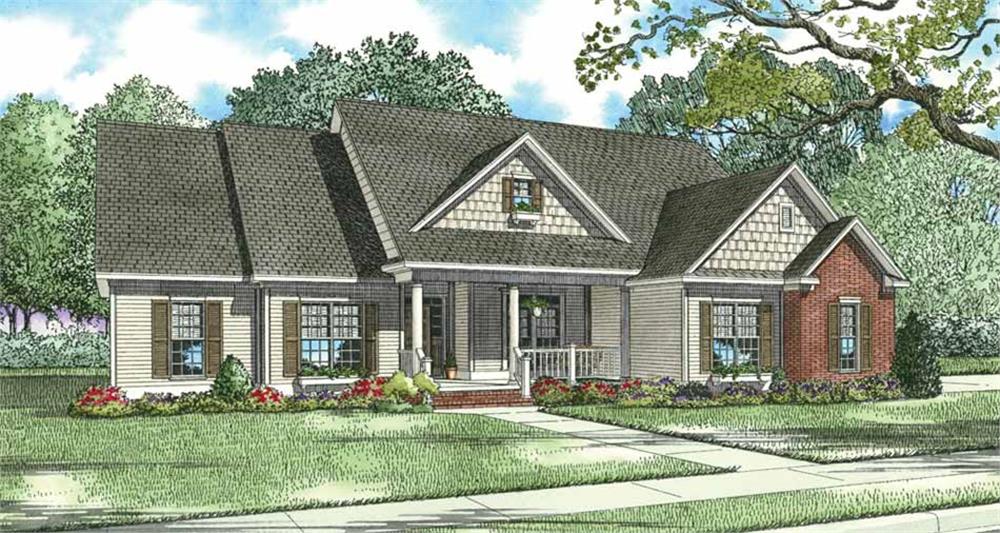 Front elevation of Country home (ThePlanCollection: House Plan #153-1247)