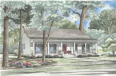 3-Bedroom, 1381 Sq Ft Country Home Plan - 153-1276 - Main Exterior