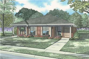 3-Bedroom, 1169 Sq Ft Multi-Unit House Plan - 153-1324 - Front Exterior
