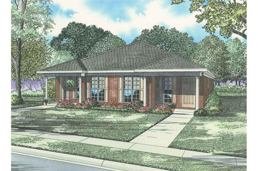 3-Bedroom, 1169 Sq Ft Multi-Unit House Plan - 153-1324 - Front Exterior