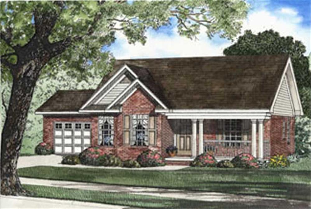 Front elevation of Country home (ThePlanCollection: House Plan #153-1345)