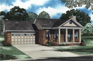 2-Bedroom, 1169 Sq Ft Country Home Plan - 153-1346 - Main Exterior