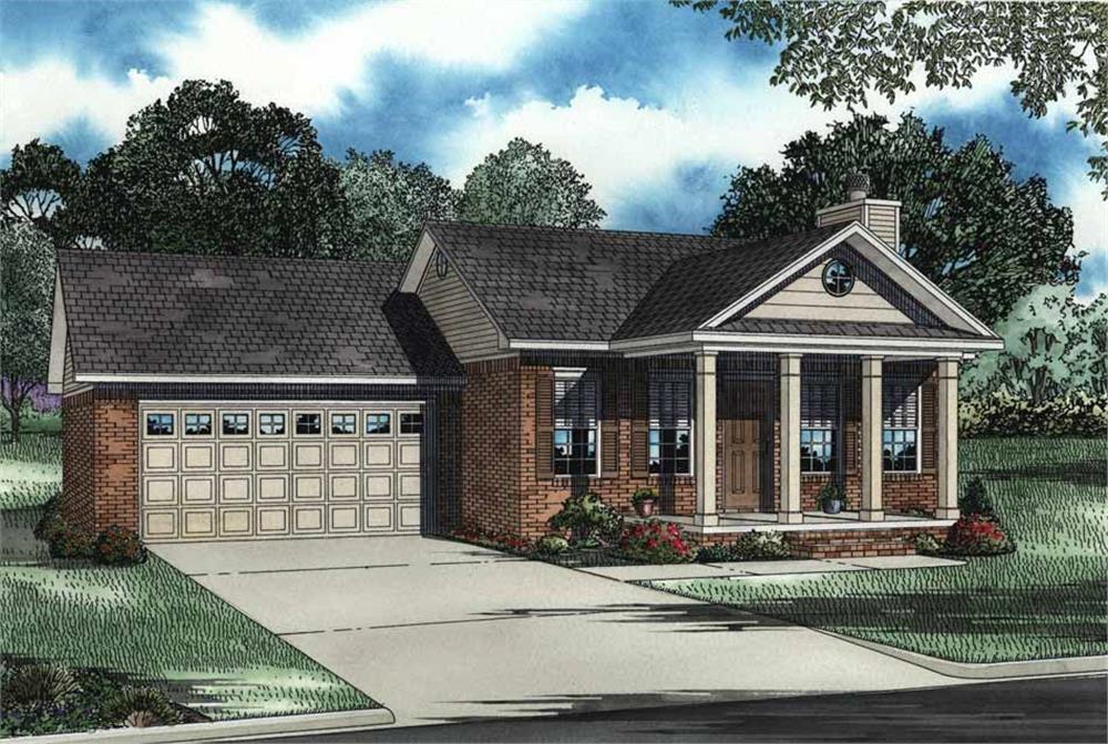 Front elevation of Country home (ThePlanCollection: House Plan #153-1346)
