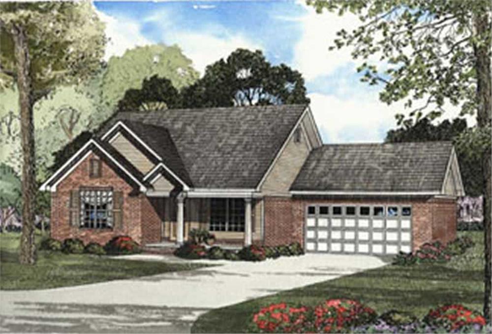 Front elevation of Country home (ThePlanCollection: House Plan #153-1352)