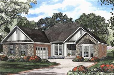 3-Bedroom, 1882 Sq Ft Country House Plan - 153-1353 - Front Exterior