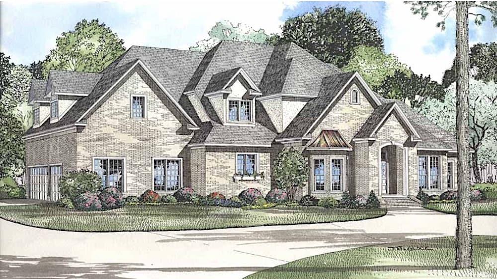 Luxury home (ThePlanCollection: Plan #153-1365)