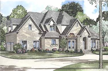 4-Bedroom, 4488 Sq Ft Luxury House - Plan #153-1365 - Front Exterior