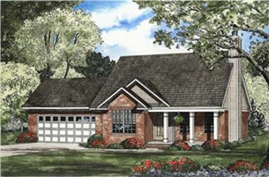 3-Bedroom, 1294 Sq Ft Country Home Plan - 153-1386 - Main Exterior