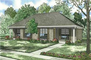 4-Bedroom, 1636 Sq Ft Multi-Unit House Plan - 153-1391 - Front Exterior
