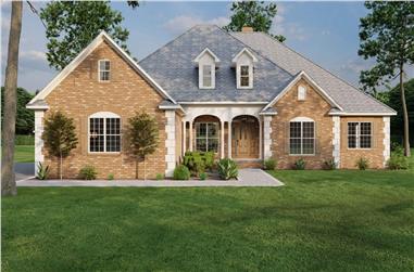 4-Bedroom, 2405 Sq Ft Country House Plan - 153-1417 - Front Exterior