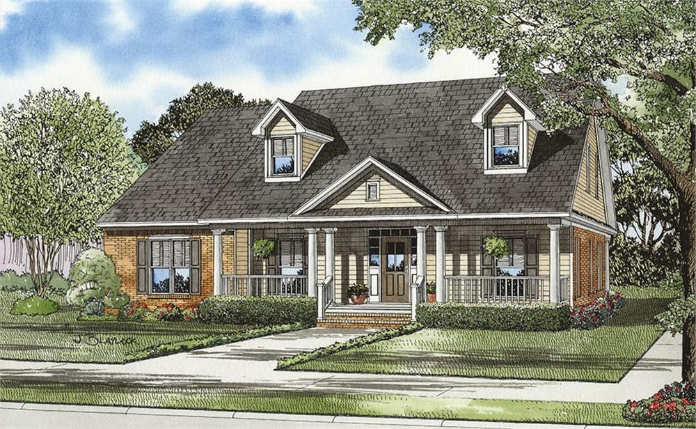 Front elevation of Country home (ThePlanCollection: House Plan #153-1420)