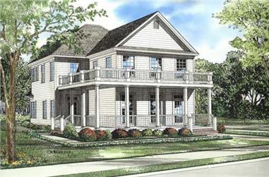 3-Bedroom, 1897 Sq Ft Country House Plan - 153-1423 - Front Exterior