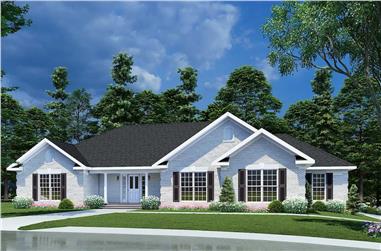 3-Bedroom, 2096 Sq Ft Ranch House Plan - 153-1432 - Front Exterior