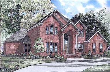 4-Bedroom, 4054 Sq Ft Traditional House Plan - 153-1444 - Front Exterior