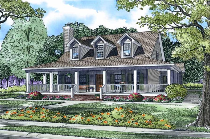 Front View of this 4-Bedroom, 2039 Sq Ft Plan - 153-1454