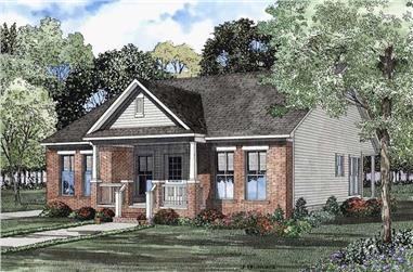3-Bedroom, 1442 Sq Ft Country House Plan - 153-1459 - Front Exterior