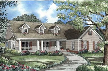 3-Bedroom, 2129 Sq Ft Country House Plan - 153-1464 - Front Exterior