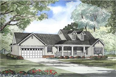 3-Bedroom, 1813 Sq Ft Cape Cod House Plan - 153-1483 - Front Exterior