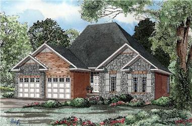 3-Bedroom, 1472 Sq Ft Country Home Plan - 153-1489 - Main Exterior