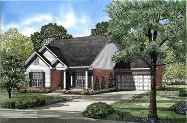 3-Bedroom, 1317 Sq Ft Southern Home Plan - 153-1494 - Main Exterior