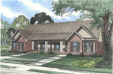 6-Bedroom, 3026 Sq Ft Multi-Unit House - Plan #153-1544 - Front Exterior