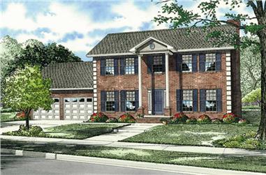 4-Bedroom, 2132 Sq Ft Colonial Home Plan - 153-1574 - Main Exterior