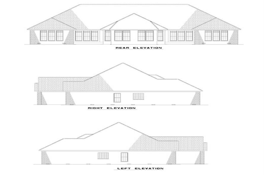 Home Plan Rear Elevation of this 3-Bedroom,1520 Sq Ft Plan -153-1585