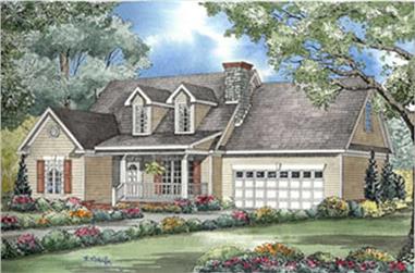 3-Bedroom, 1777 Sq Ft Country Home Plan - 153-1592 - Main Exterior
