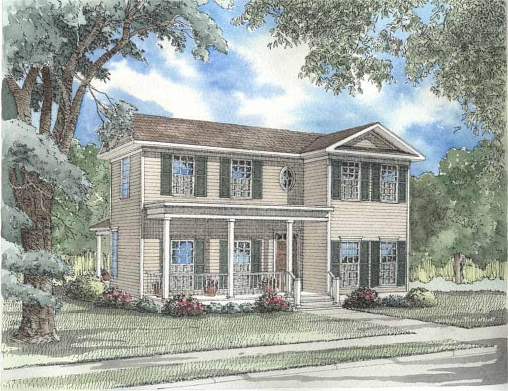 Front elevation of Country home (ThePlanCollection: House Plan #153-1598)