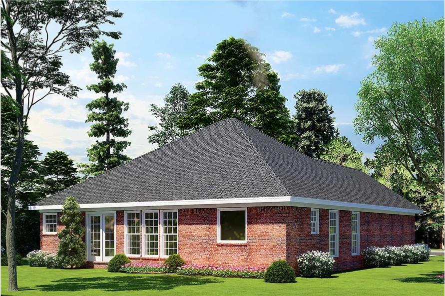 Rear View of this 3-Bedroom,1382 Sq Ft Plan -153-1608