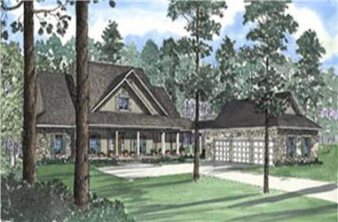 5-Bedroom, 4131 Sq Ft Country Home Plan - 153-1609 - Main Exterior