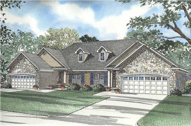6-Bedroom, 1487 Sq Ft Country Home Plan - 153-1623 - Main Exterior