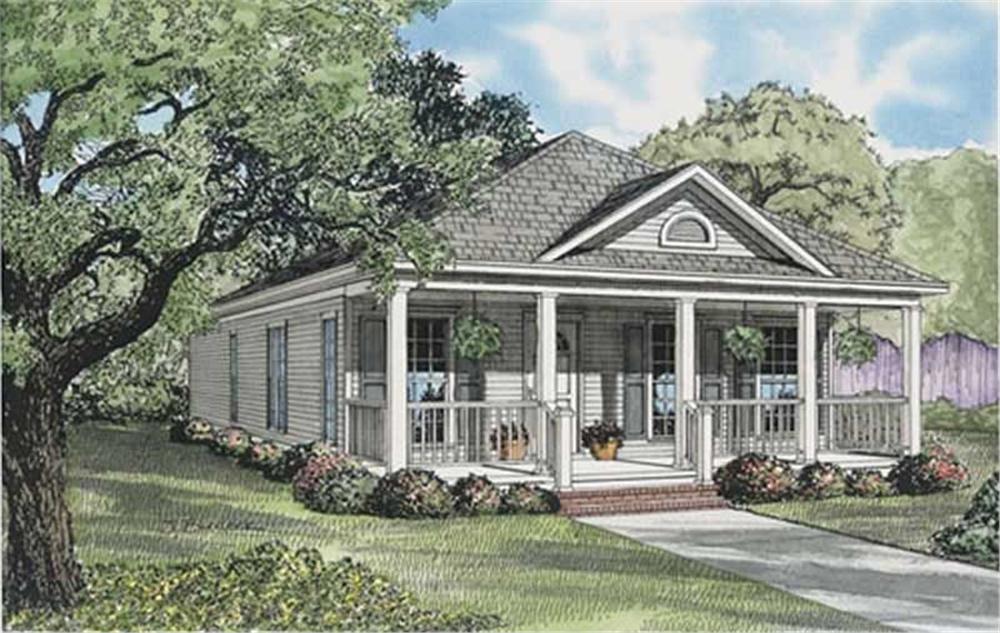Front elevation of Country home (ThePlanCollection: House Plan #153-1663)