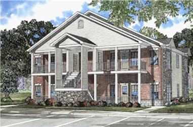 3-Bedroom, 5032 Sq Ft Multi-Unit House Plan - 153-1668 - Front Exterior