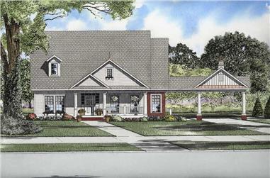 3-Bedroom, 1848 Sq Ft Colonial House Plan - 153-1696 - Front Exterior