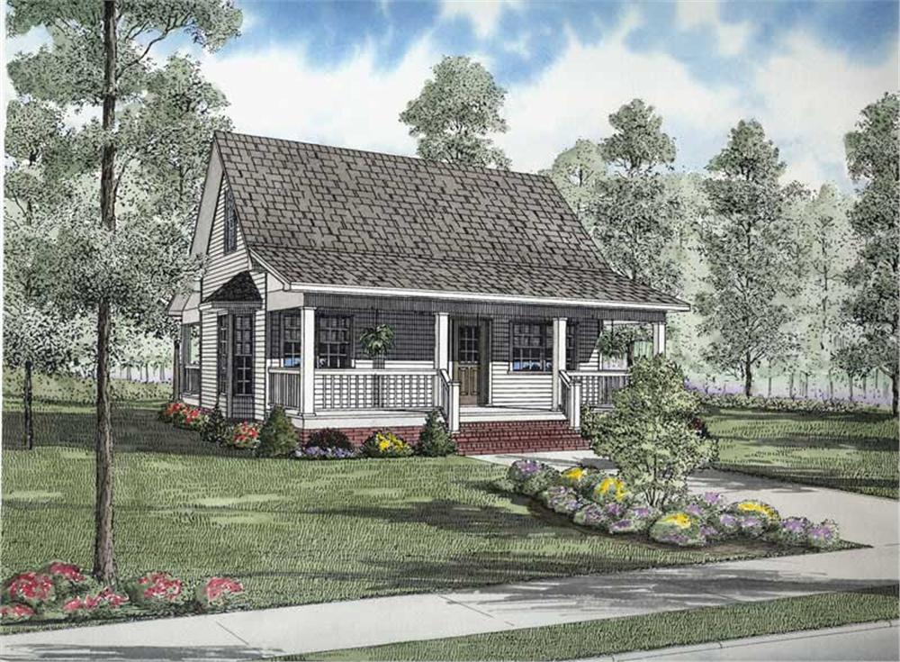 Front elevation of Multi-Level home (ThePlanCollection: House Plan #153-1702)