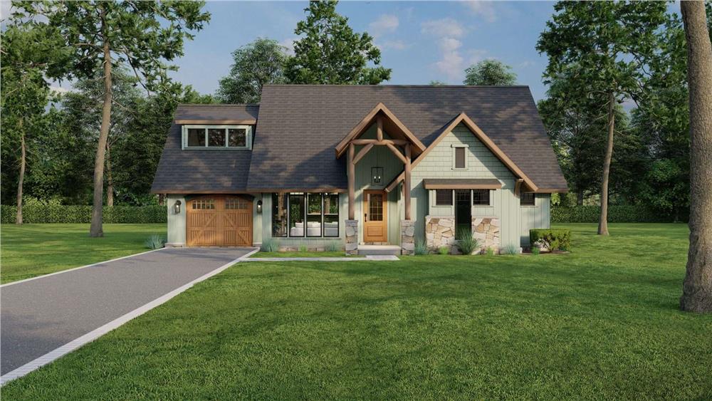 Front elevation of Vacation Homes home (ThePlanCollection: House Plan #153-1718)