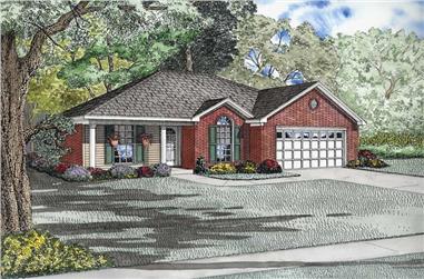3-Bedroom, 1214 Sq Ft Small House Plans - 153-1721 - Main Exterior